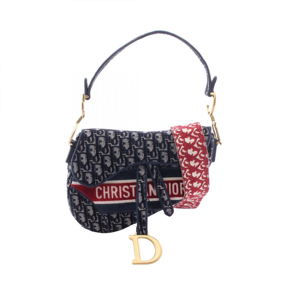 Christian Dior SADDLE Oblique Handbag Navy Blue Beige Cream Burgundy Red